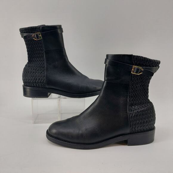 Cole Haan Womens Size 9 Leather Boots Black W12055 Stretch Buckle main image 12